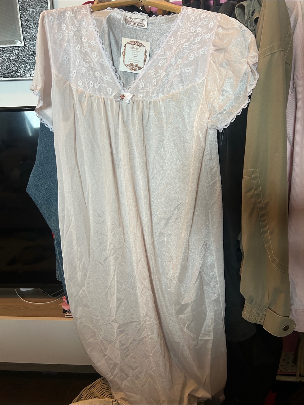 Vintage Light Pink Lace Nightgown - NWT